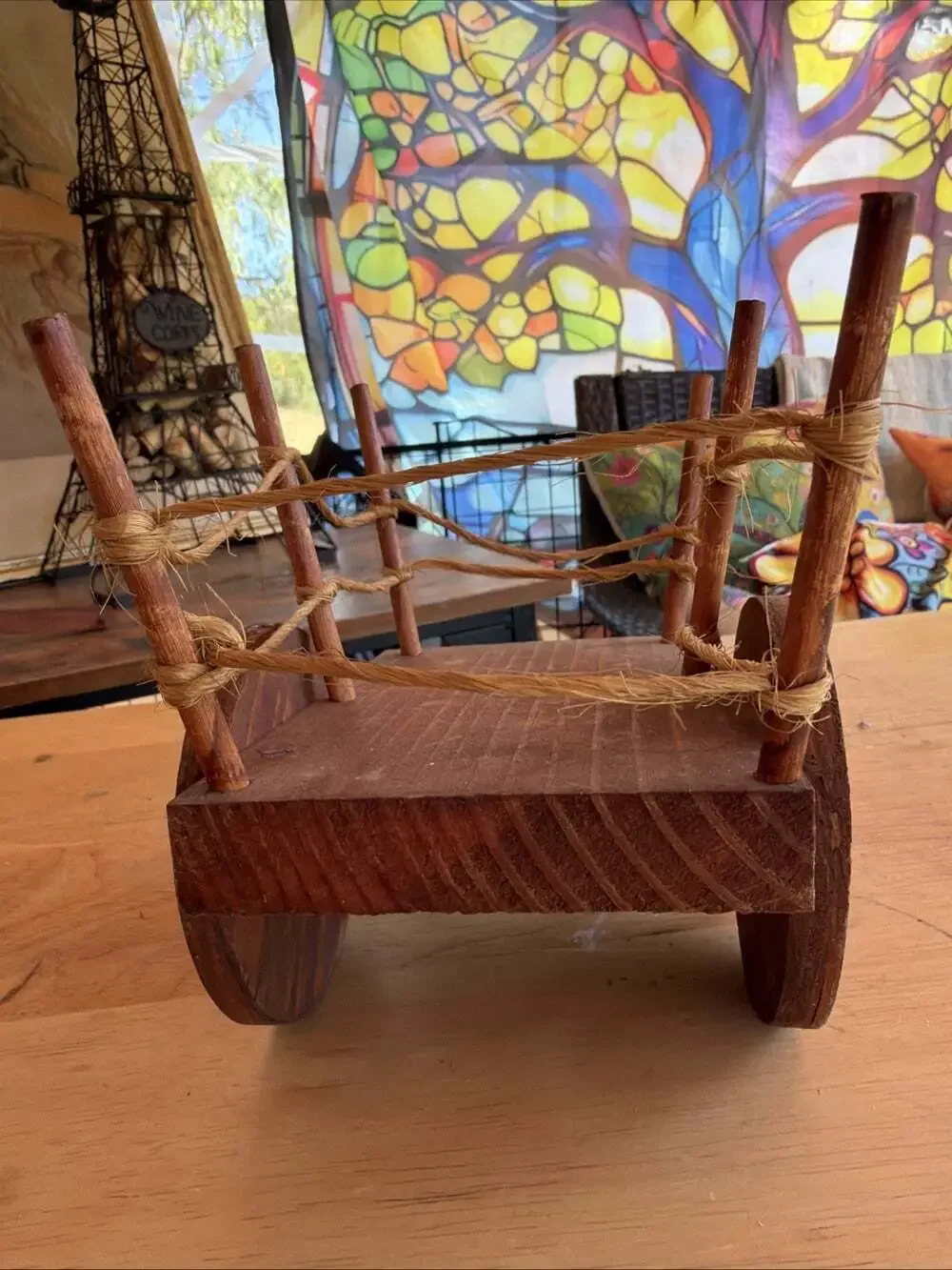 VINTAGE old wooden ox cart, folk art, Americana, primitive, PRAIRIE CORE 0879